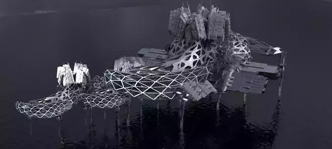 Dark Alien Hybrid base design Exterior 8