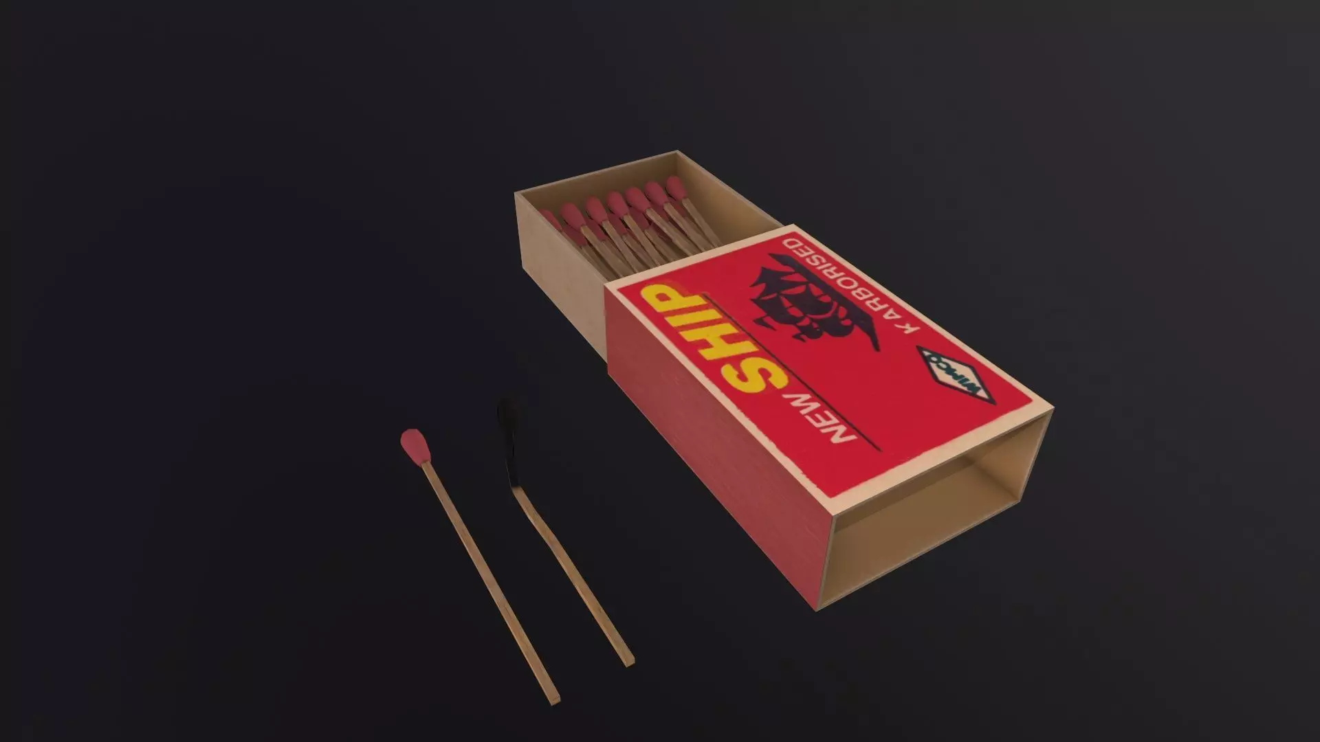 Matchboxes and Matches 3D Model Low-poly 3D model