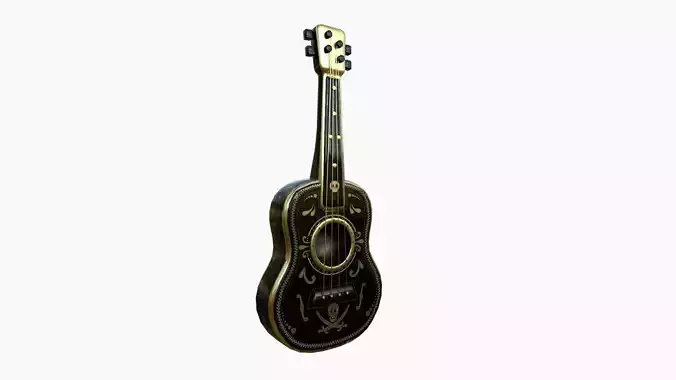 Cartoon Mexican Guitar A06 Black Gold - Music Instrument Design