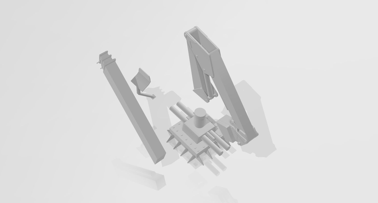 HDS deck crane Heila for model boats 3D print model_1