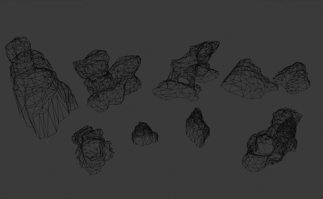 Desert Rock Pack Low-poly 3D model_5