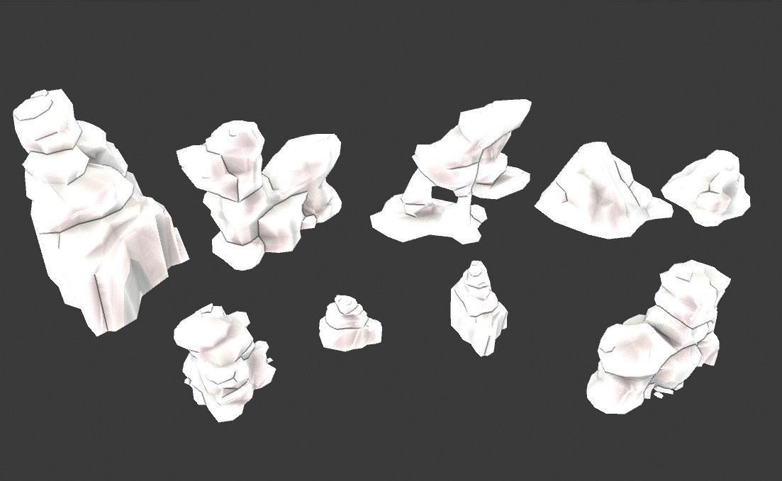 Desert Rock Pack Low-poly 3D model_7