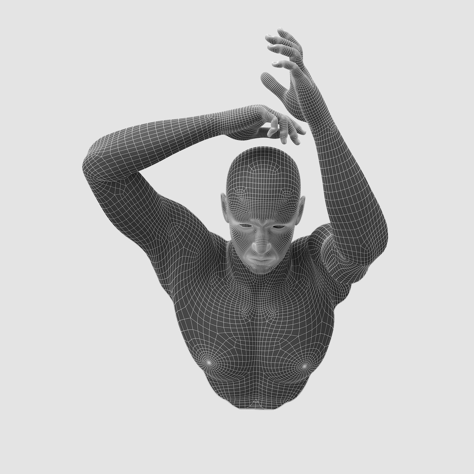 human sculpture wall art 02 3D model_4