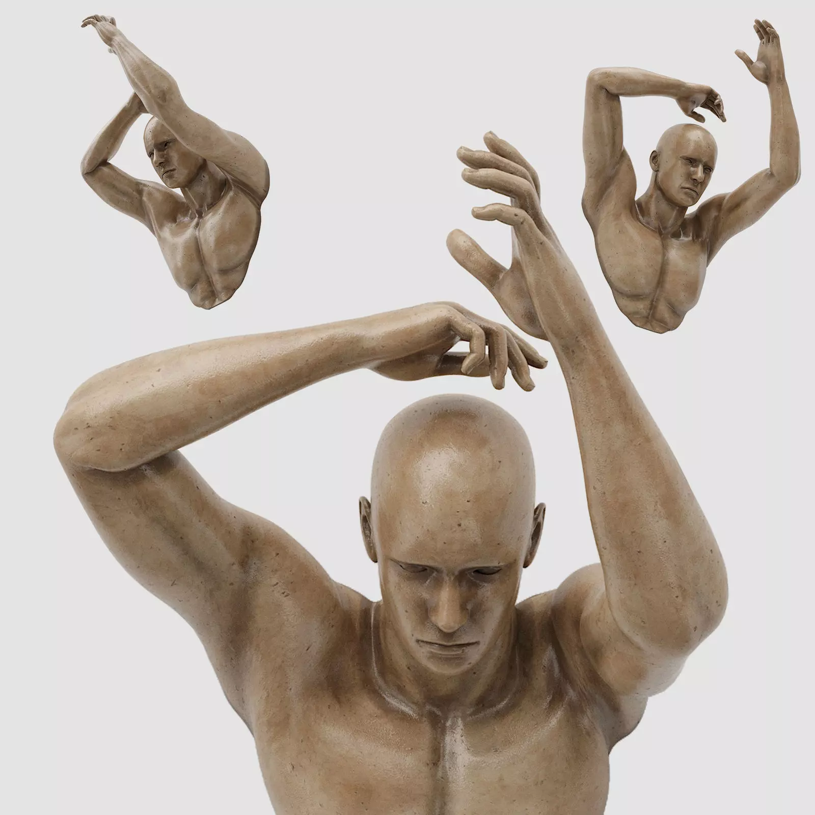 human sculpture wall art 02 3D model_0