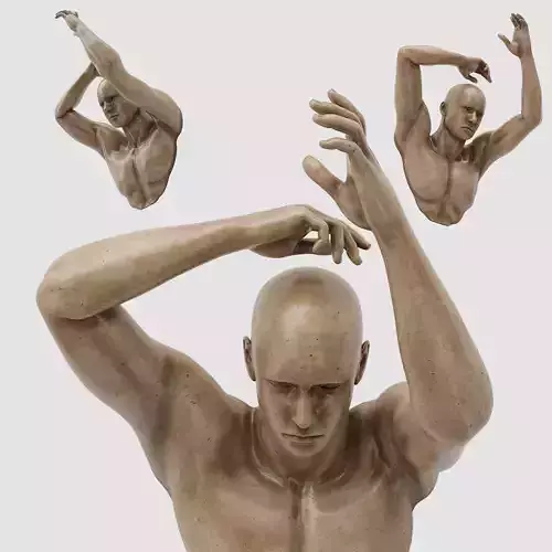 human sculpture wall art 02