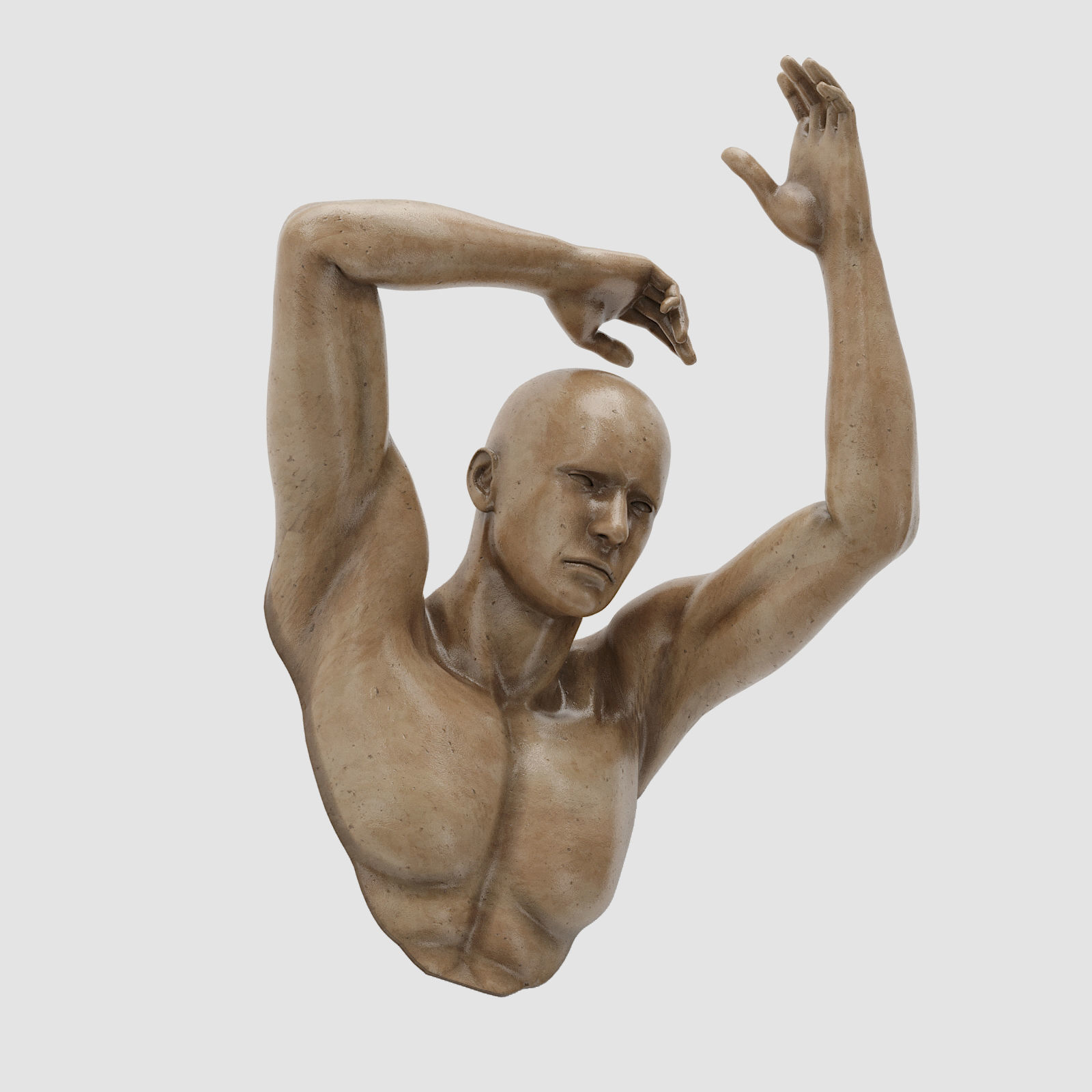 human sculpture wall art 02 3D model_2