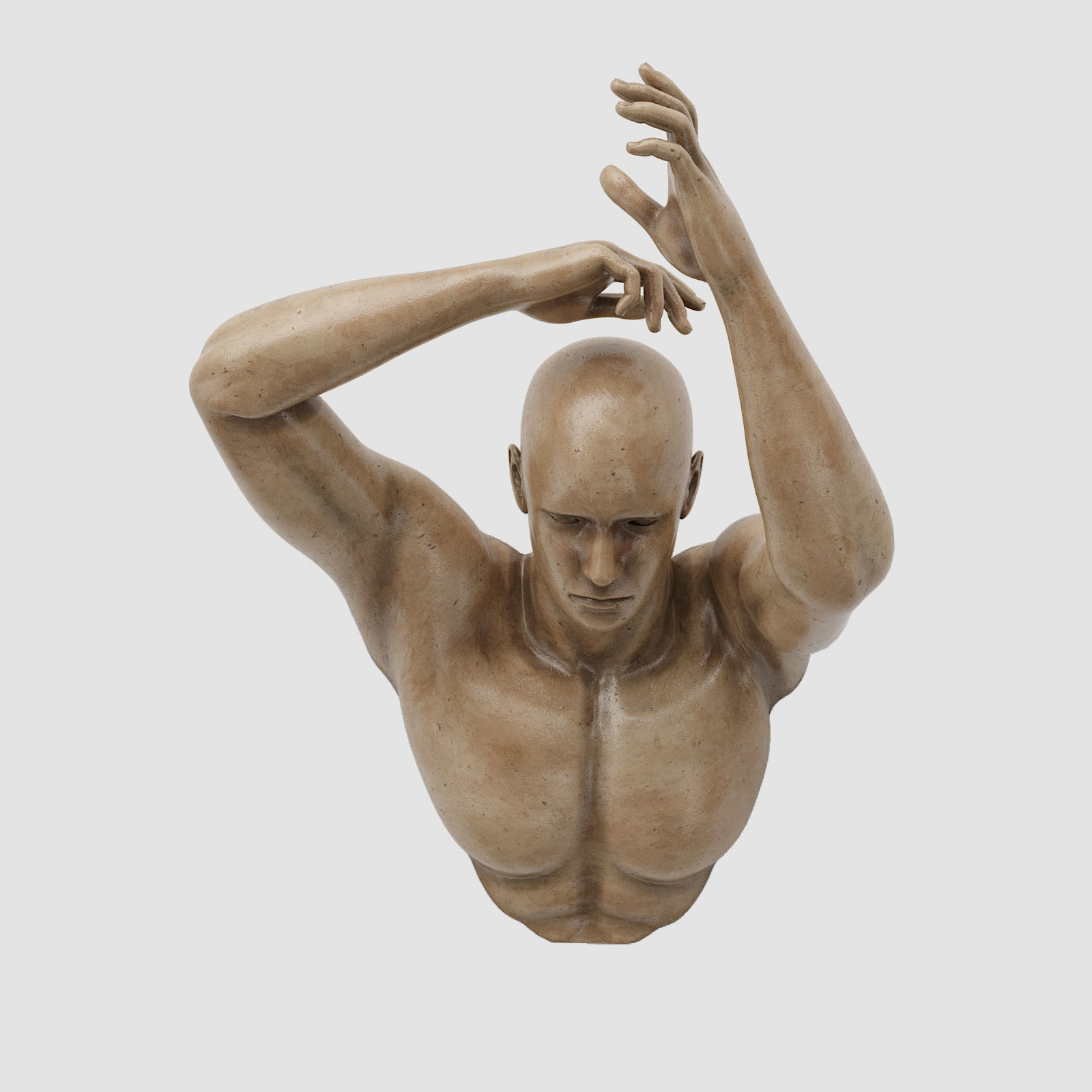 human sculpture wall art 02 3D model_1