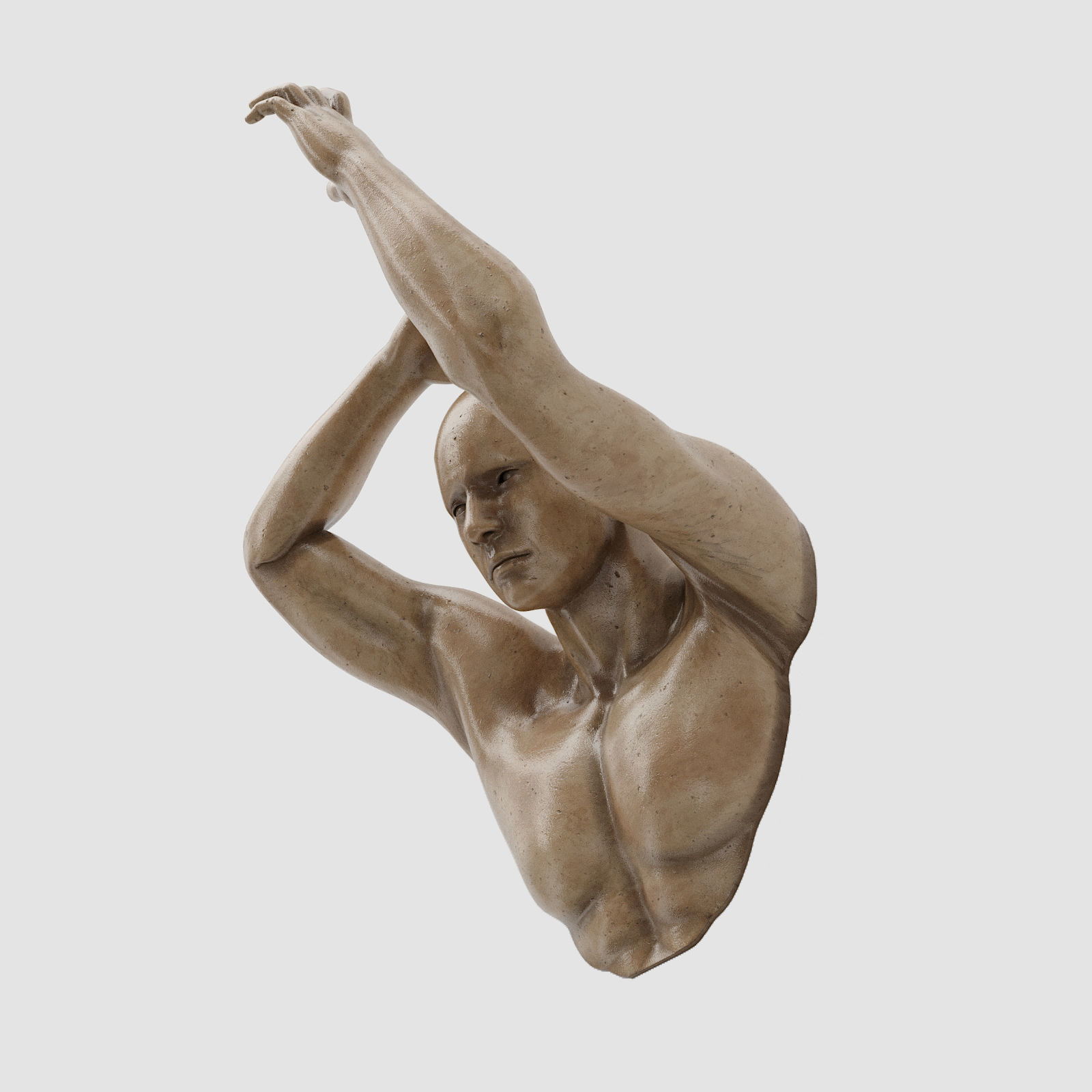 human sculpture wall art 02 3D model_3