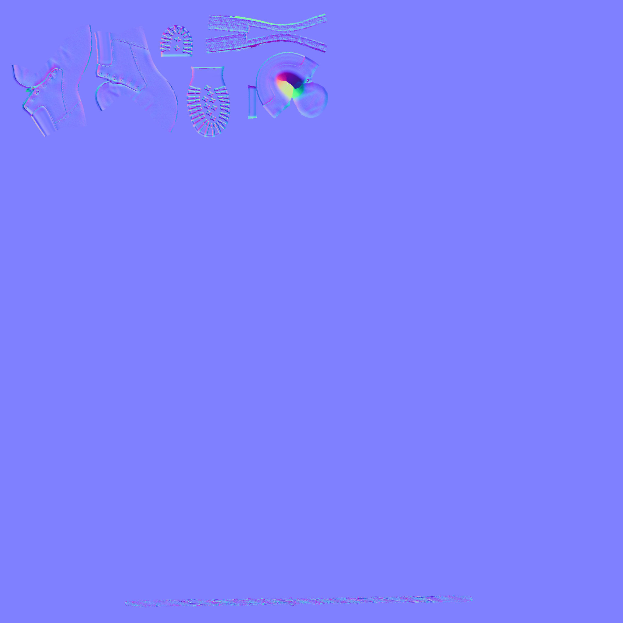 Brown Female Rapper Combat Boots Low-poly 3D model_10