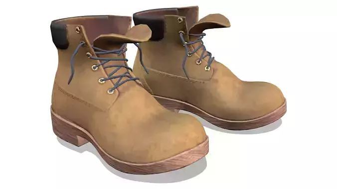 Brown Female Rapper Combat Boots Low-poly 3D model Brown Female Rapper Combat Boots Low-poly 3D model