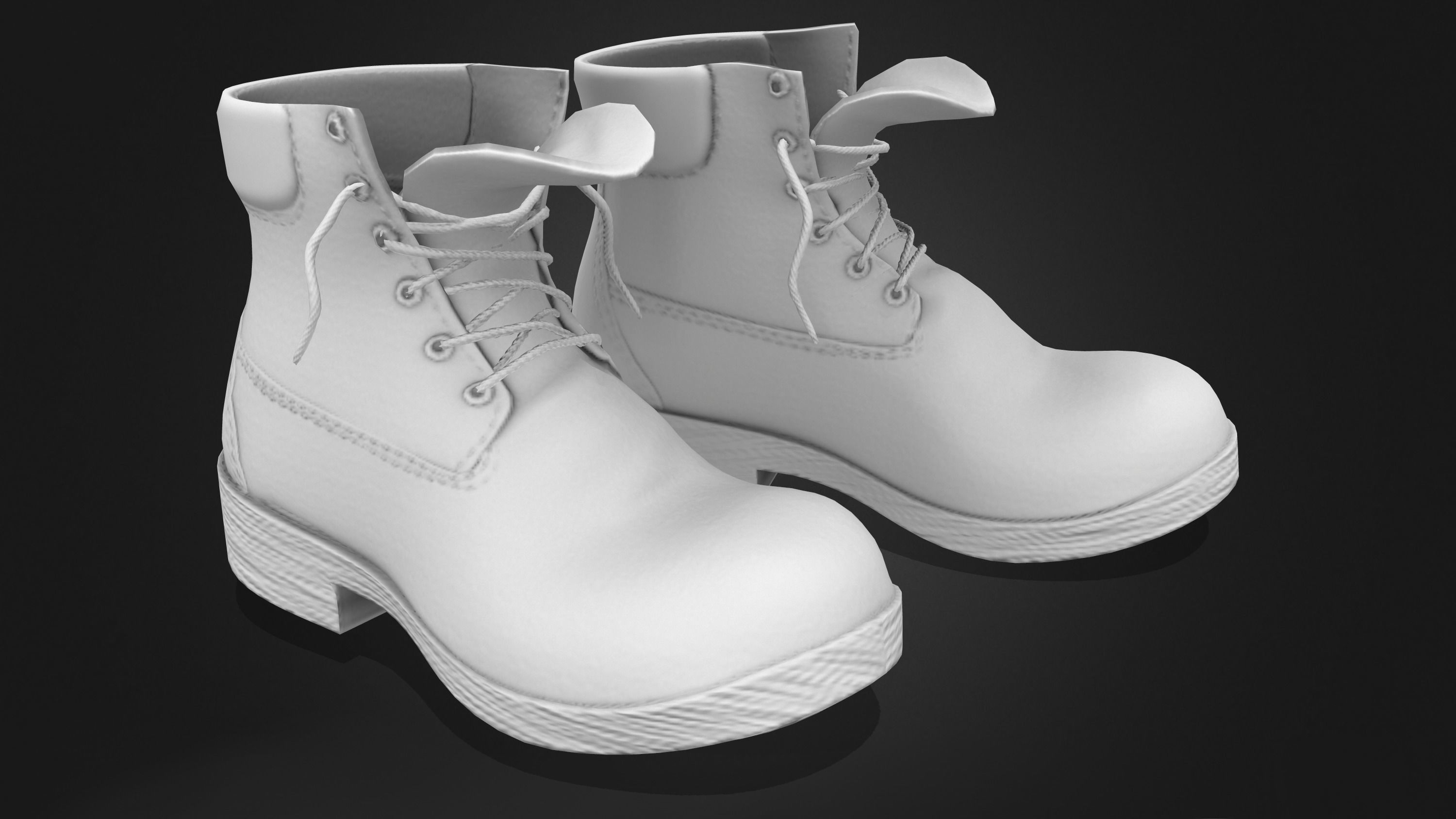 Brown Female Rapper Combat Boots Low-poly 3D model_8