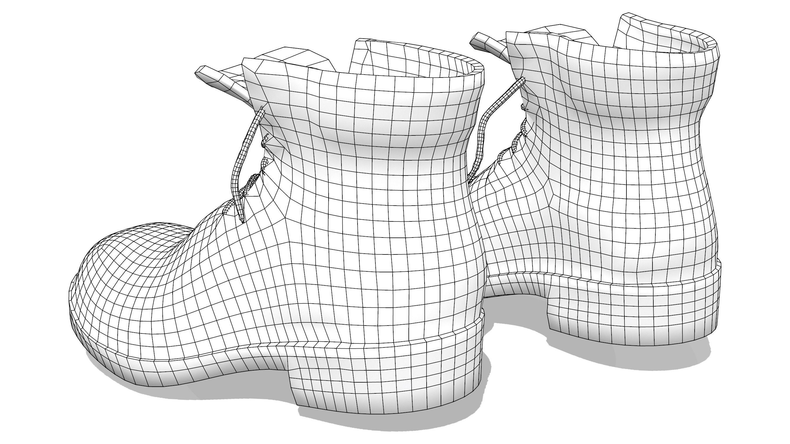 Brown Female Rapper Combat Boots Low-poly 3D model_7