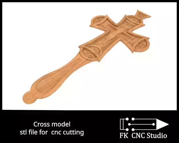 Cross 3d model - for cnc carving