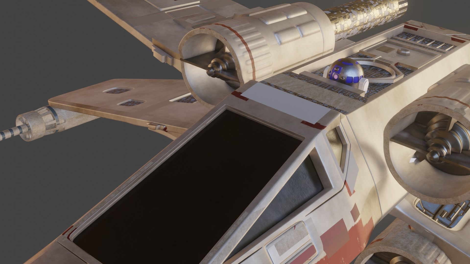 x-wing low poly model Star Wars Low-poly 3D model_6