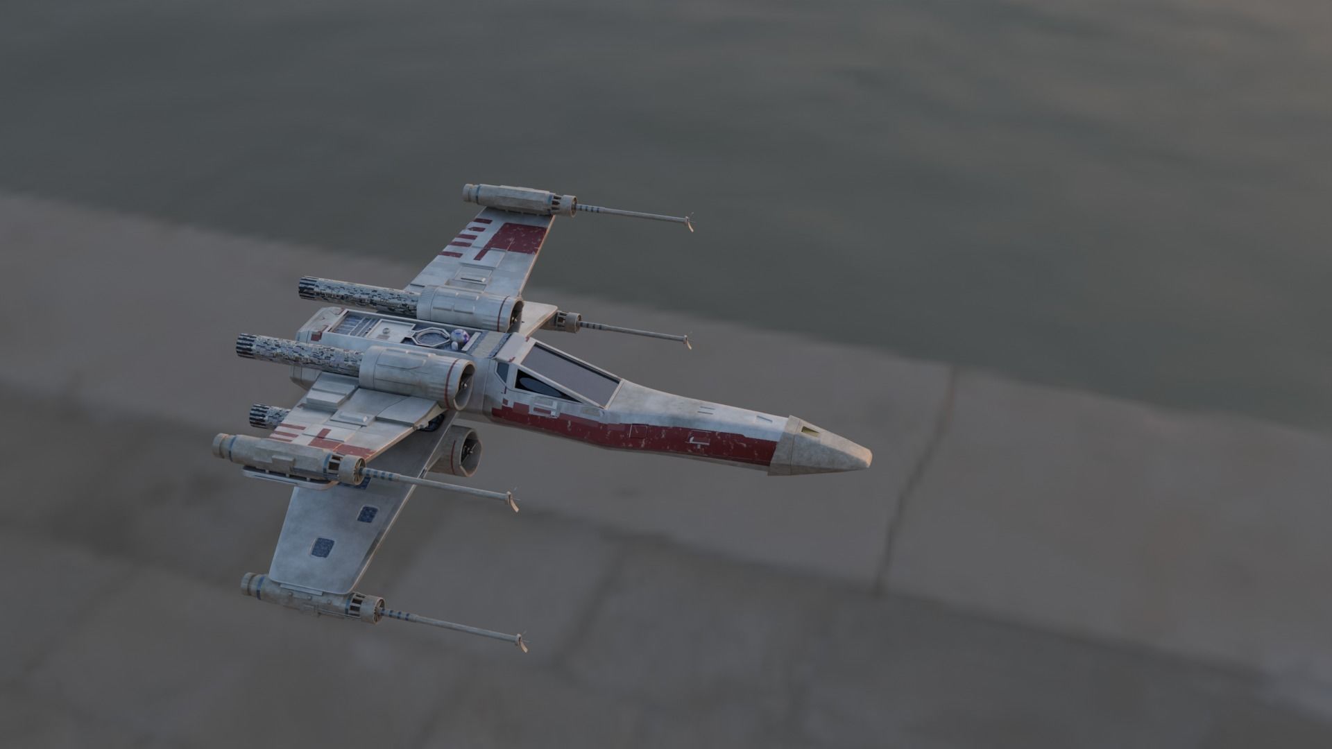 x-wing low poly model Star Wars Low-poly 3D model_4