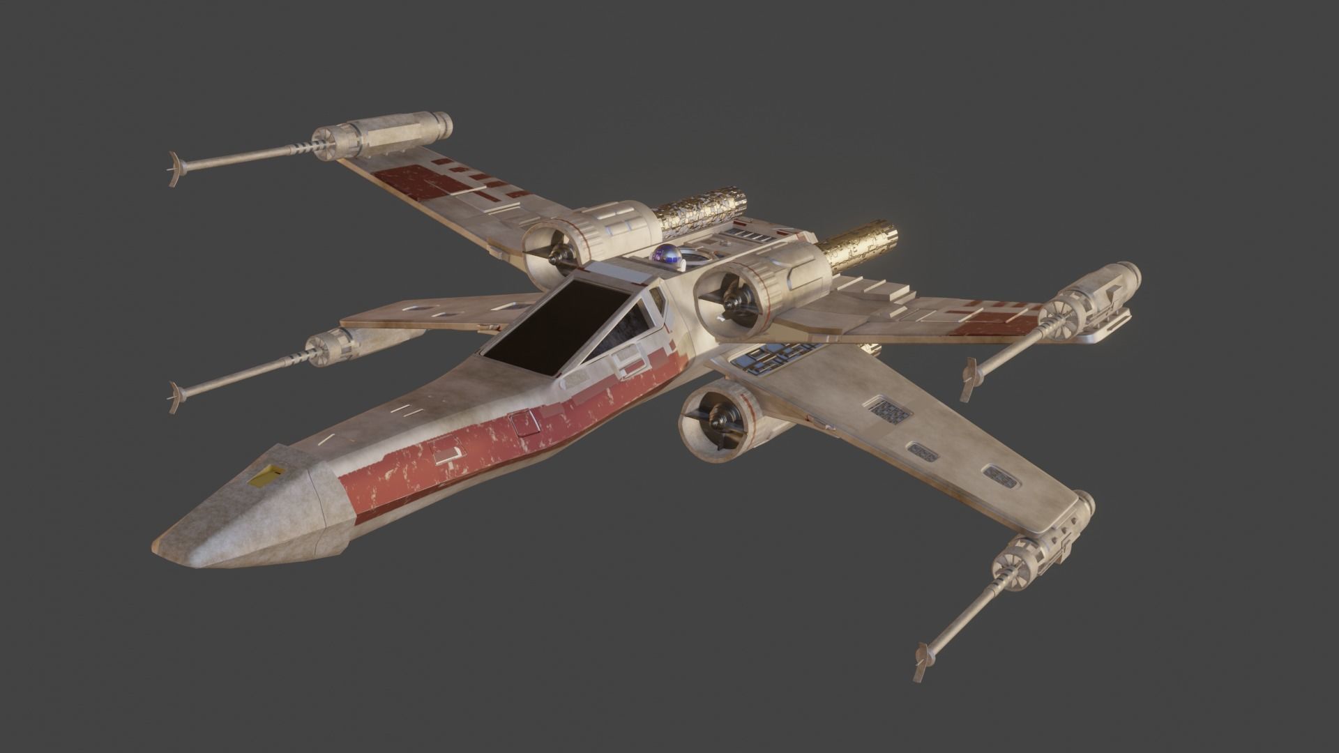 x-wing low poly model Star Wars Low-poly 3D model_2