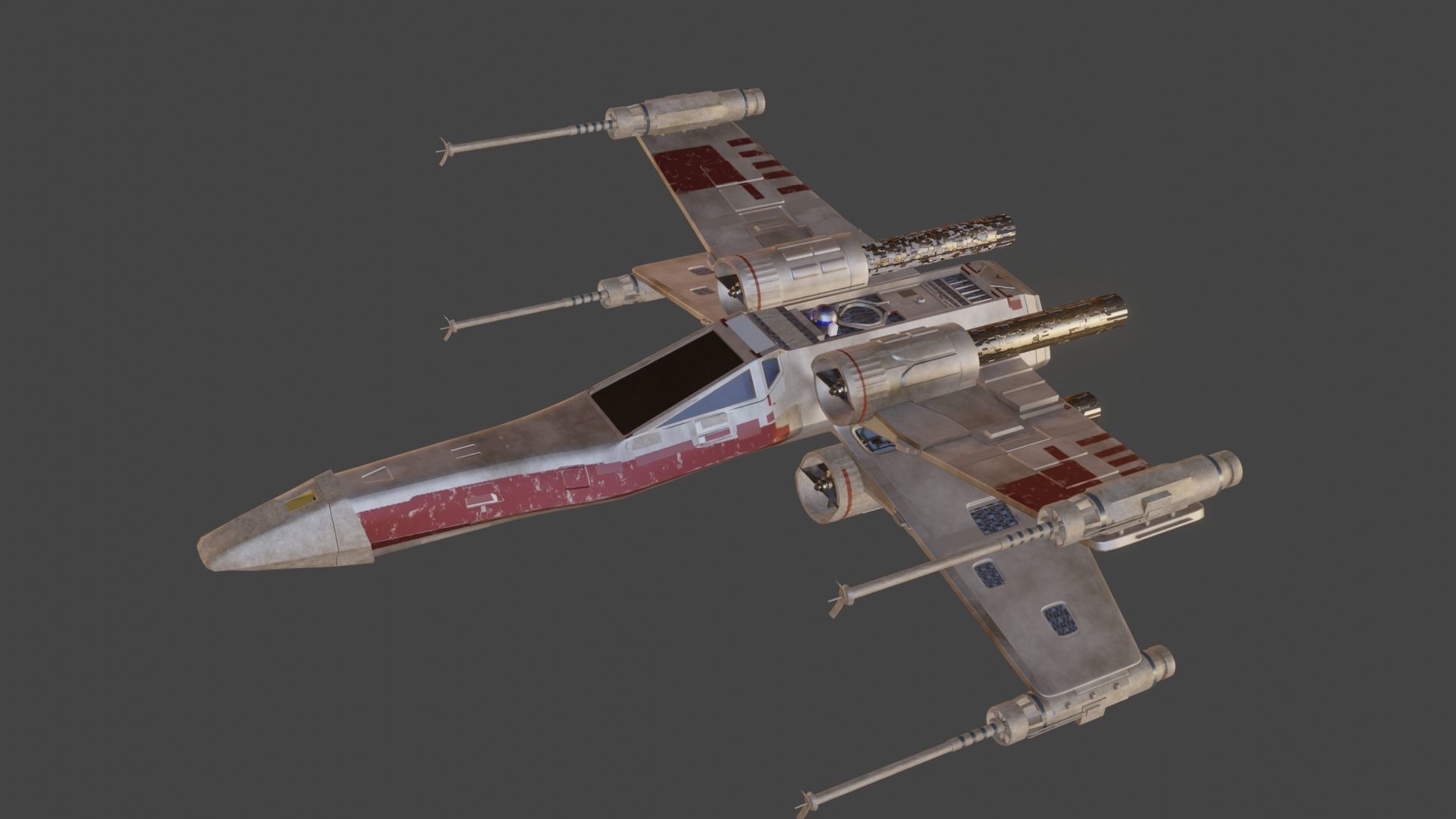 x-wing low poly model Star Wars Low-poly 3D model_5
