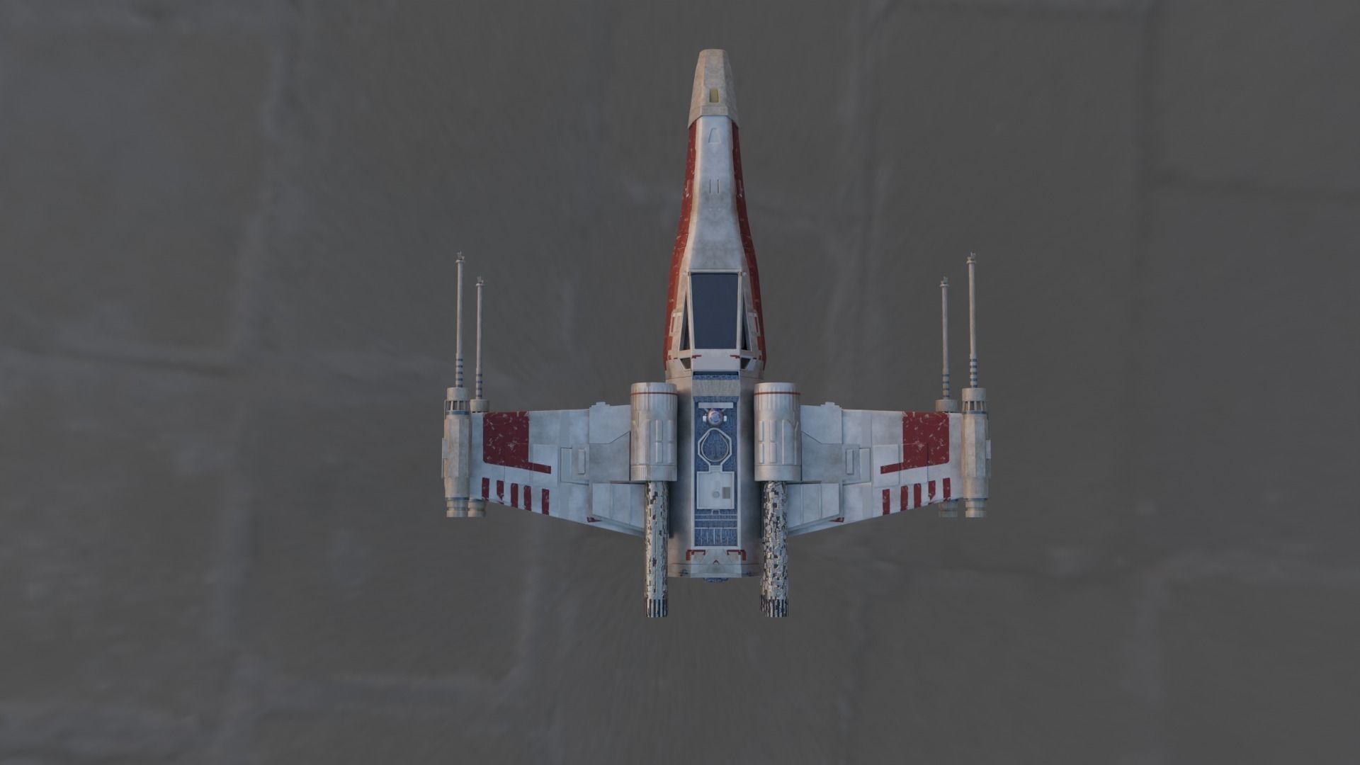 x-wing low poly model Star Wars Low-poly 3D model_7