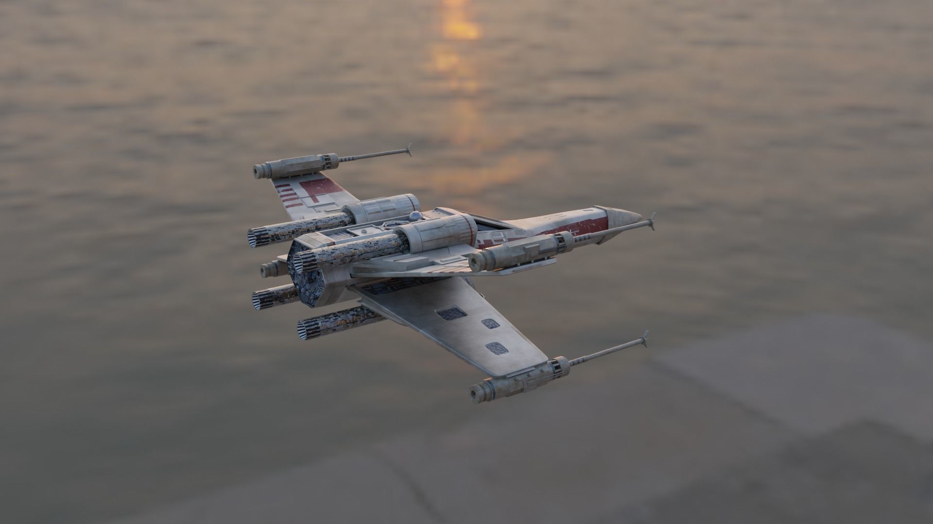 x-wing low poly model Star Wars Low-poly 3D model_1