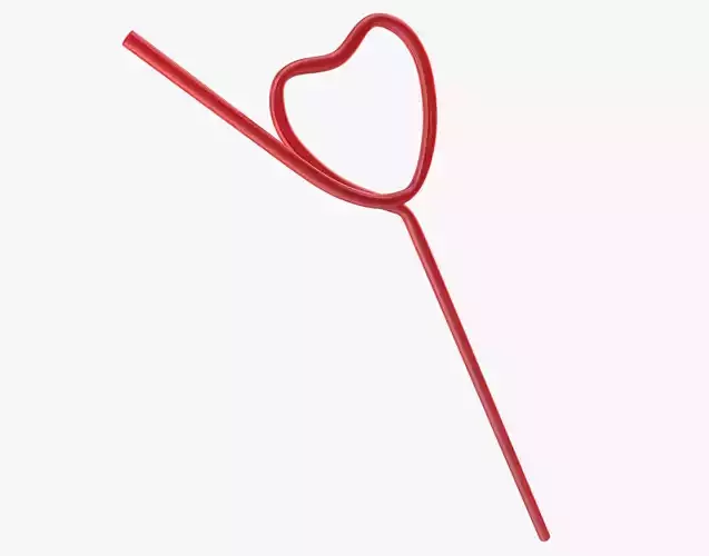 Heart Shaped Plastic Drinking Straw