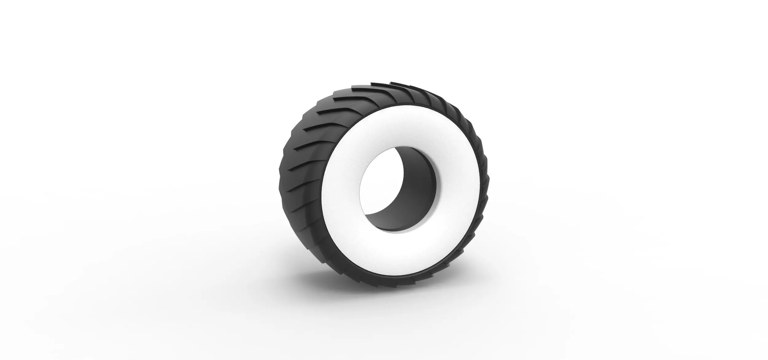 Pulling truck Whitewall tire 1 Scale 1 to 25 3D print model