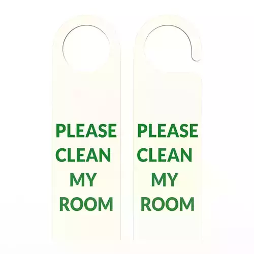 Door Hanger Tag Please Clean My Room