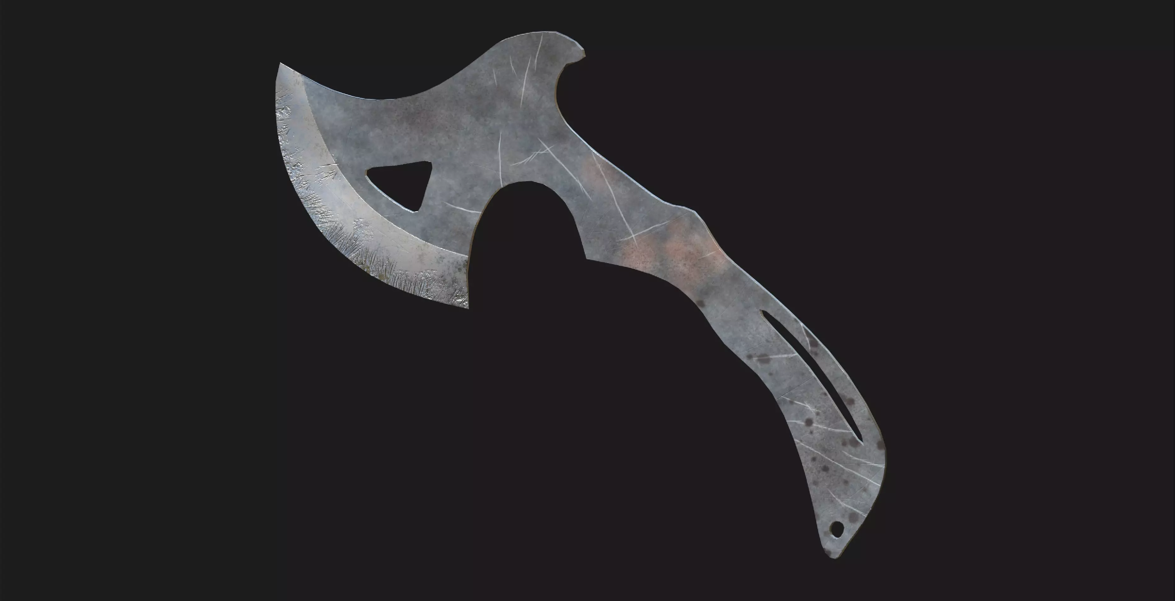 Tactical Throwing Axe Free low-poly 3D model_0