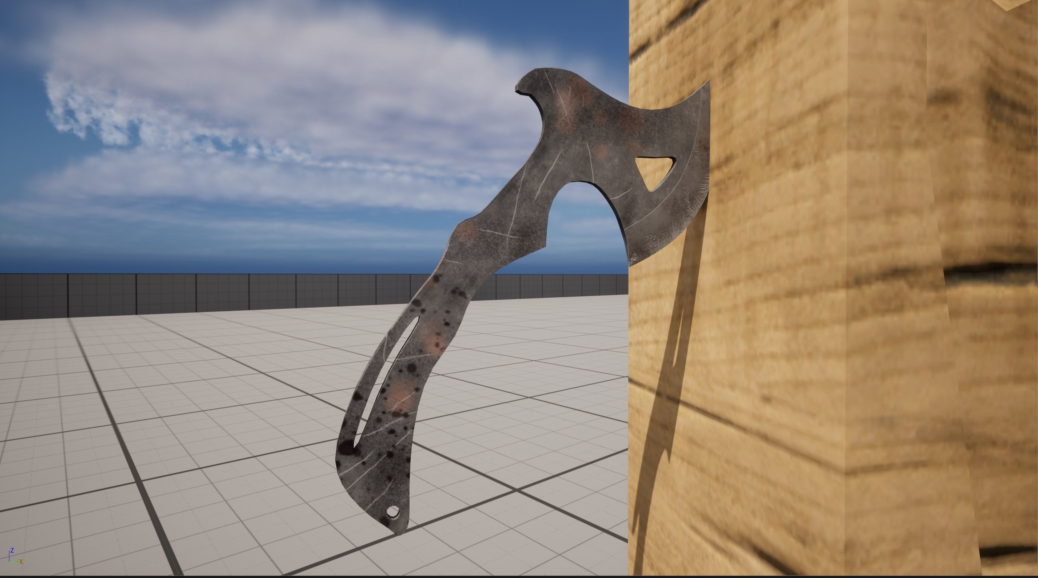 Tactical Throwing Axe Free low-poly 3D model_3