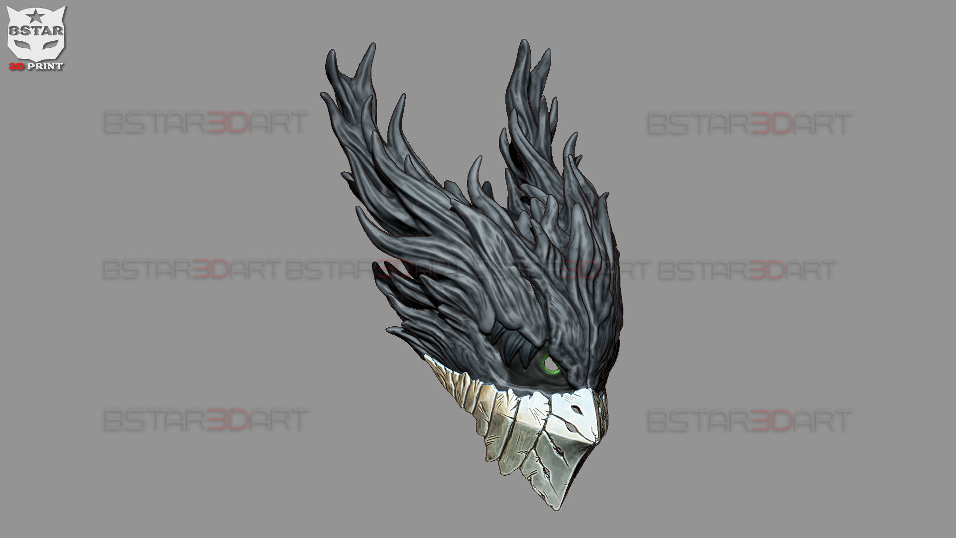 Dark Deku Mask - My Hero Academia Cosplay 3D print model_19