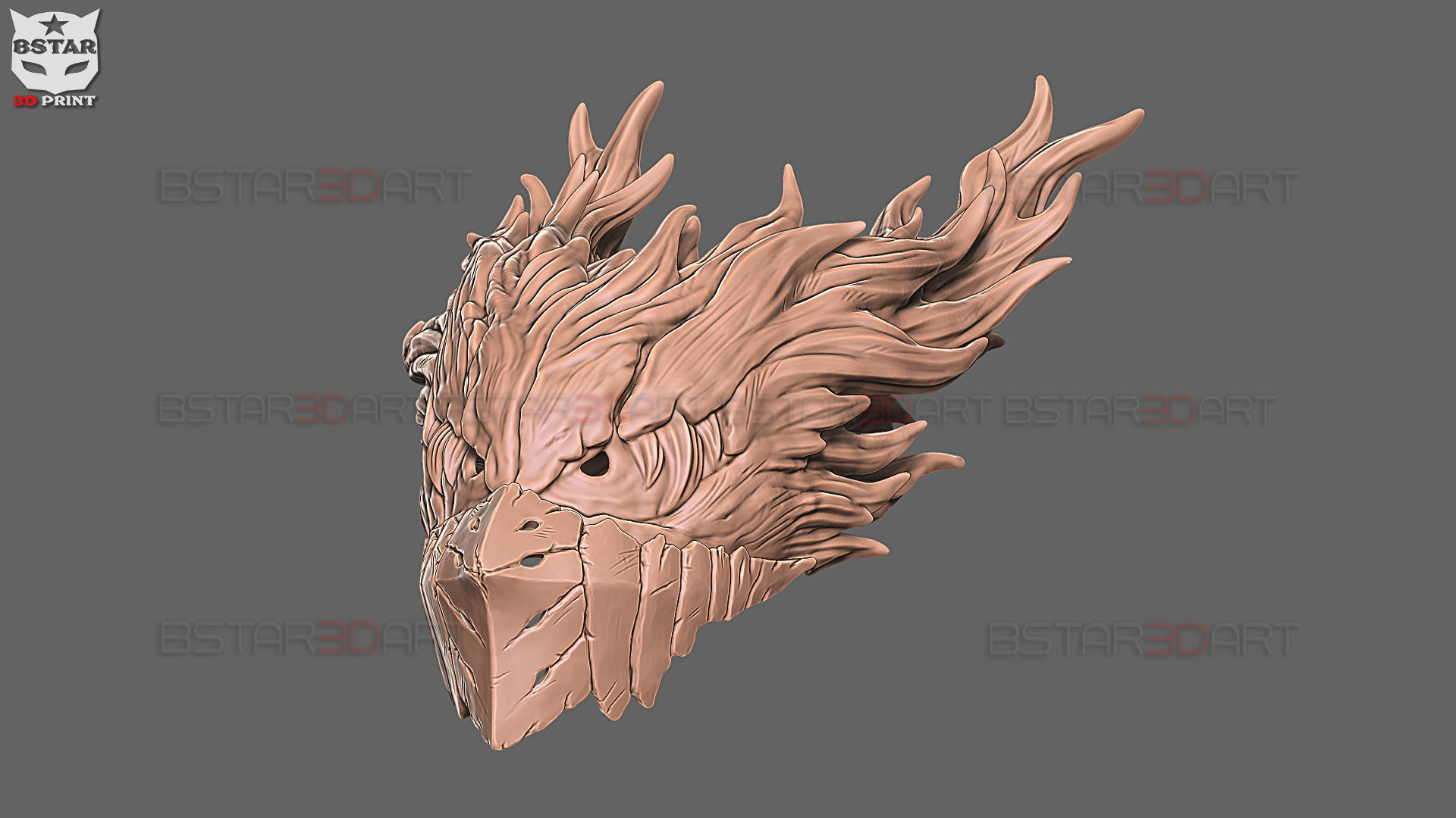 Dark Deku Mask - My Hero Academia Cosplay 3D print model_27