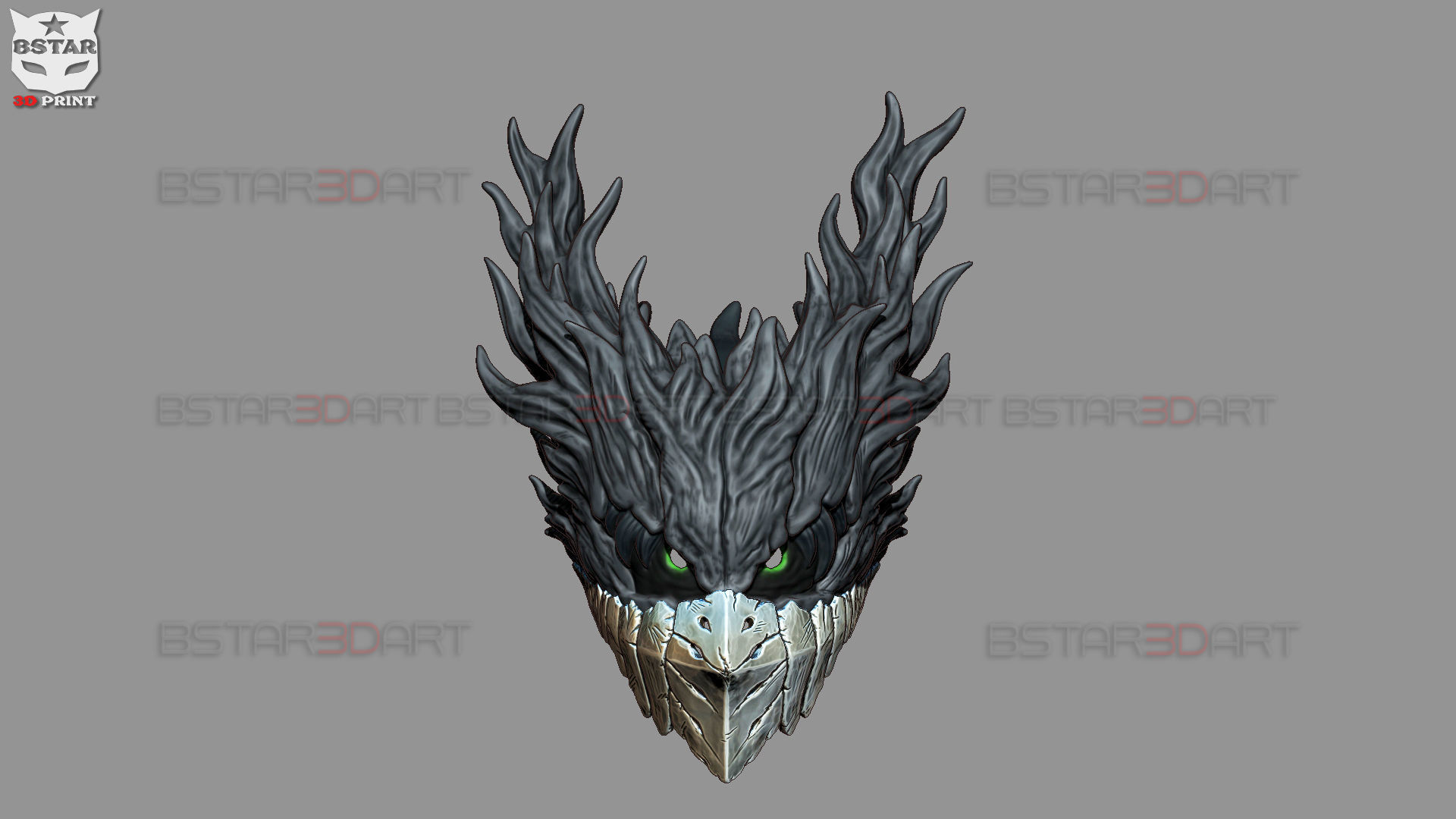 Dark Deku Mask - My Hero Academia Cosplay 3D print model_14