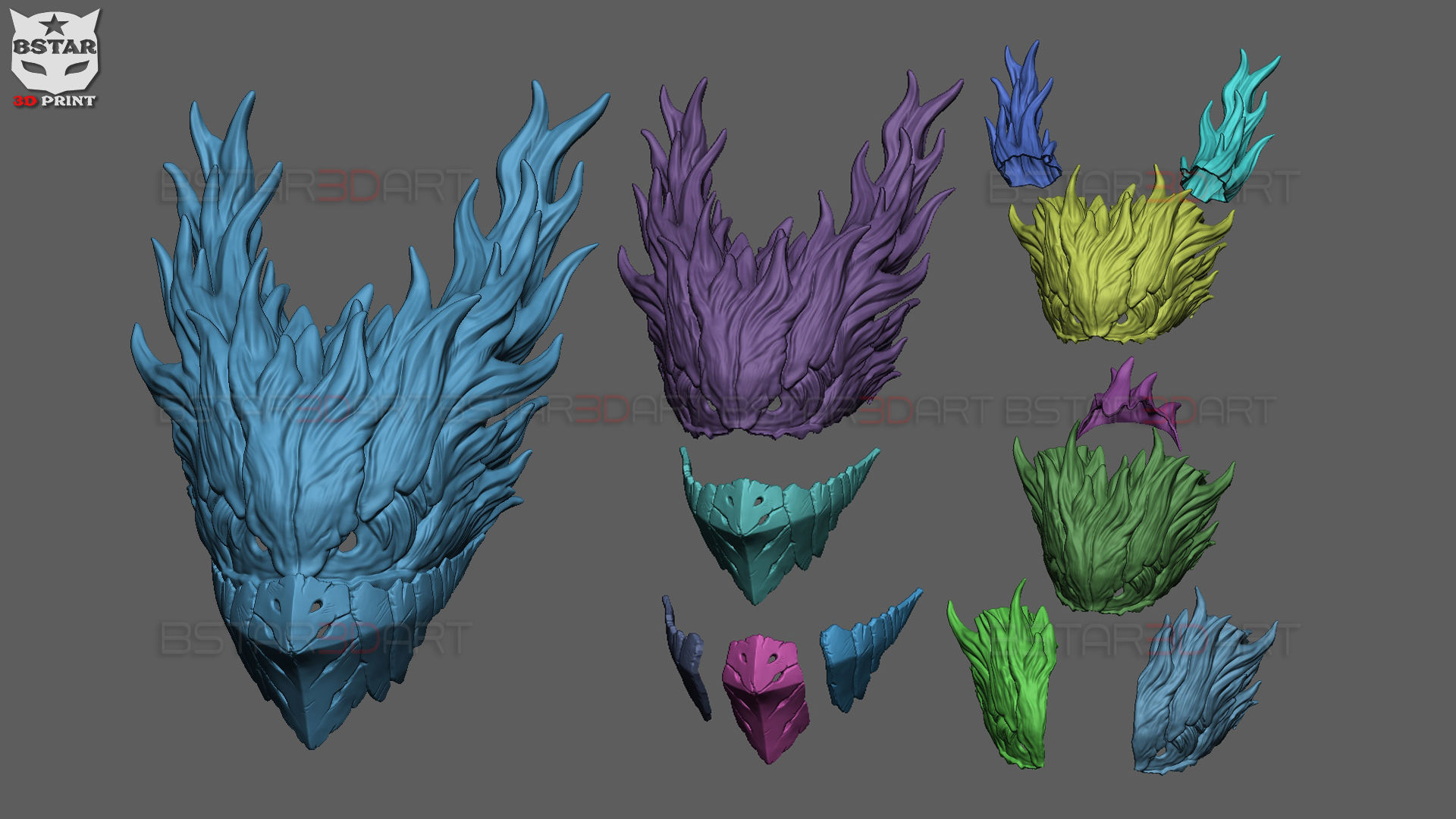 Dark Deku Mask - My Hero Academia Cosplay 3D print model_31