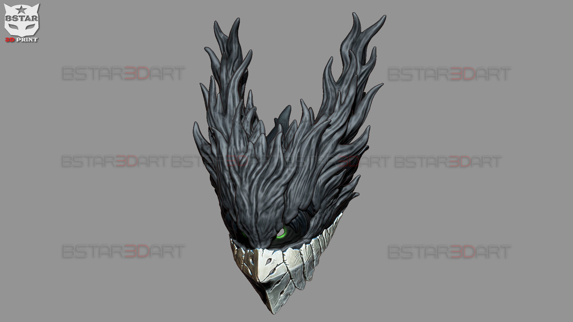 Dark Deku Mask - My Hero Academia Cosplay 3D print model_20