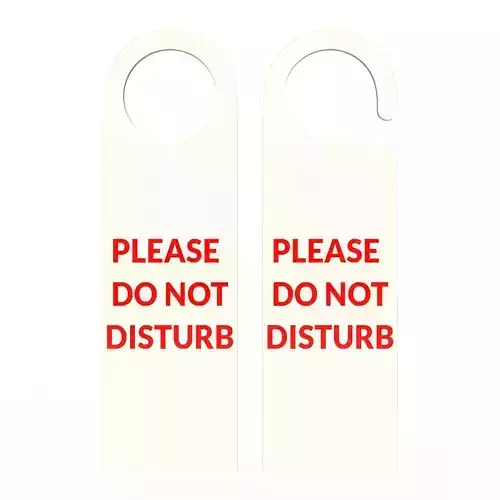 Door Hanger Tag Please Do Not Disturb