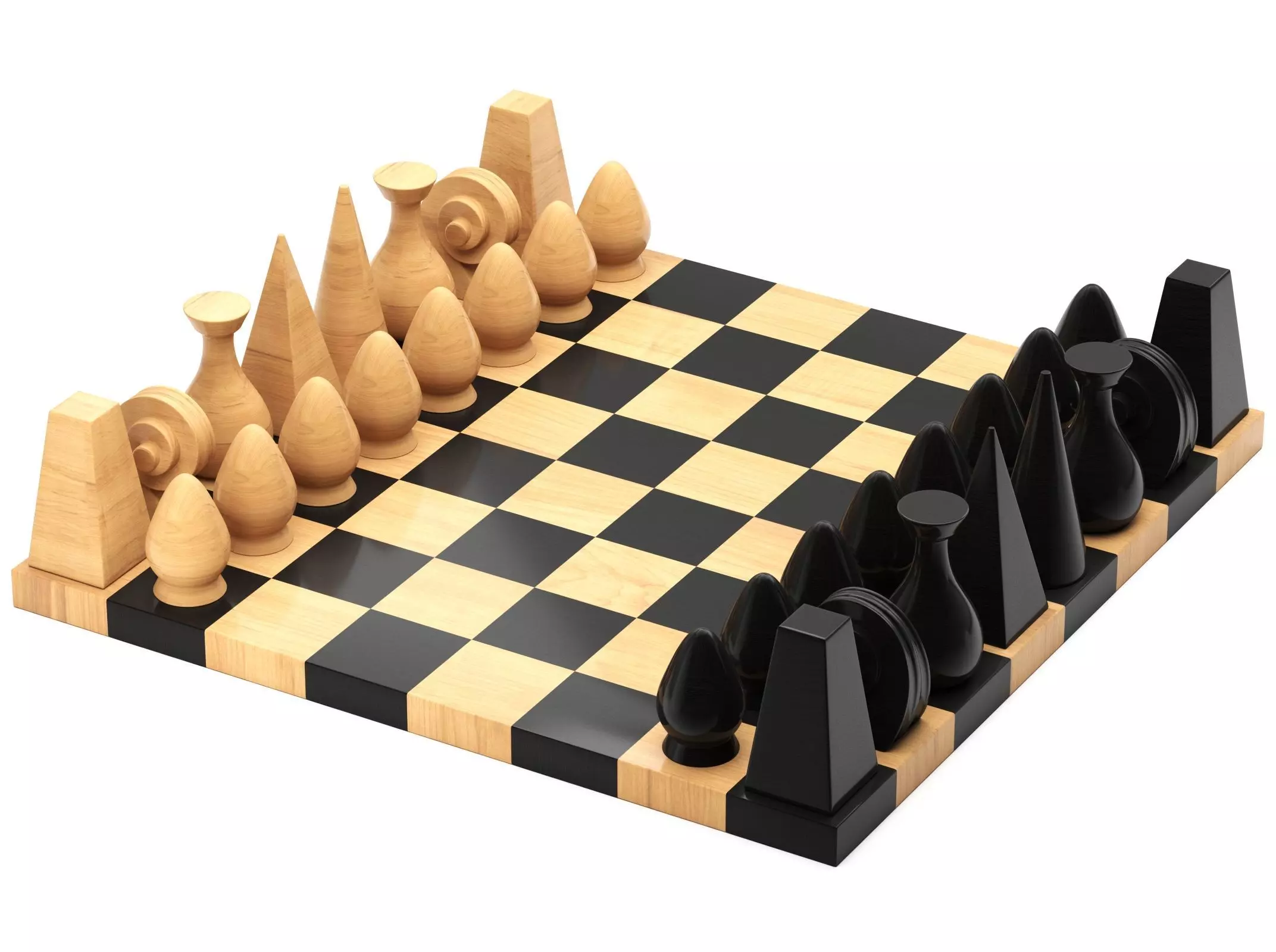 Modern Chess Set 3D model_0