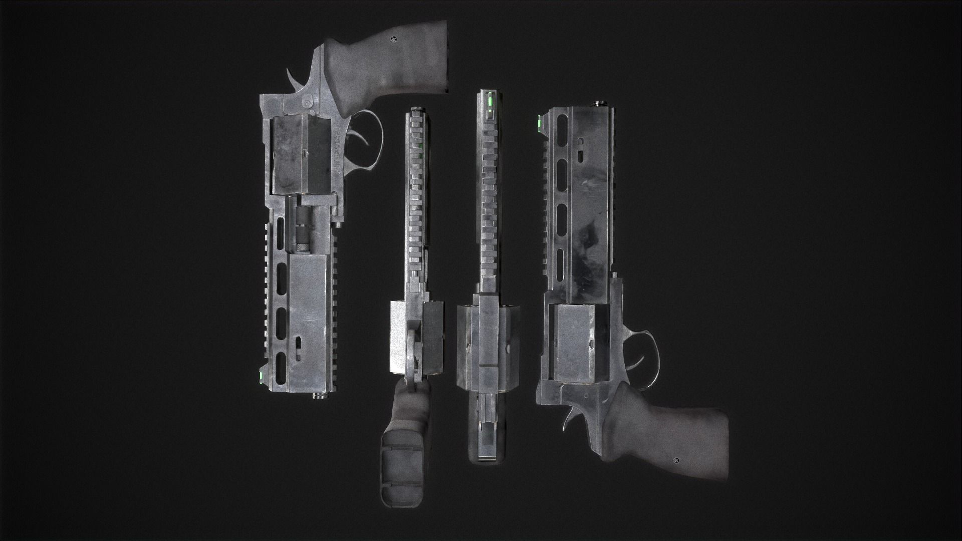 revolver Rsh-12 Low-poly 3D model_3