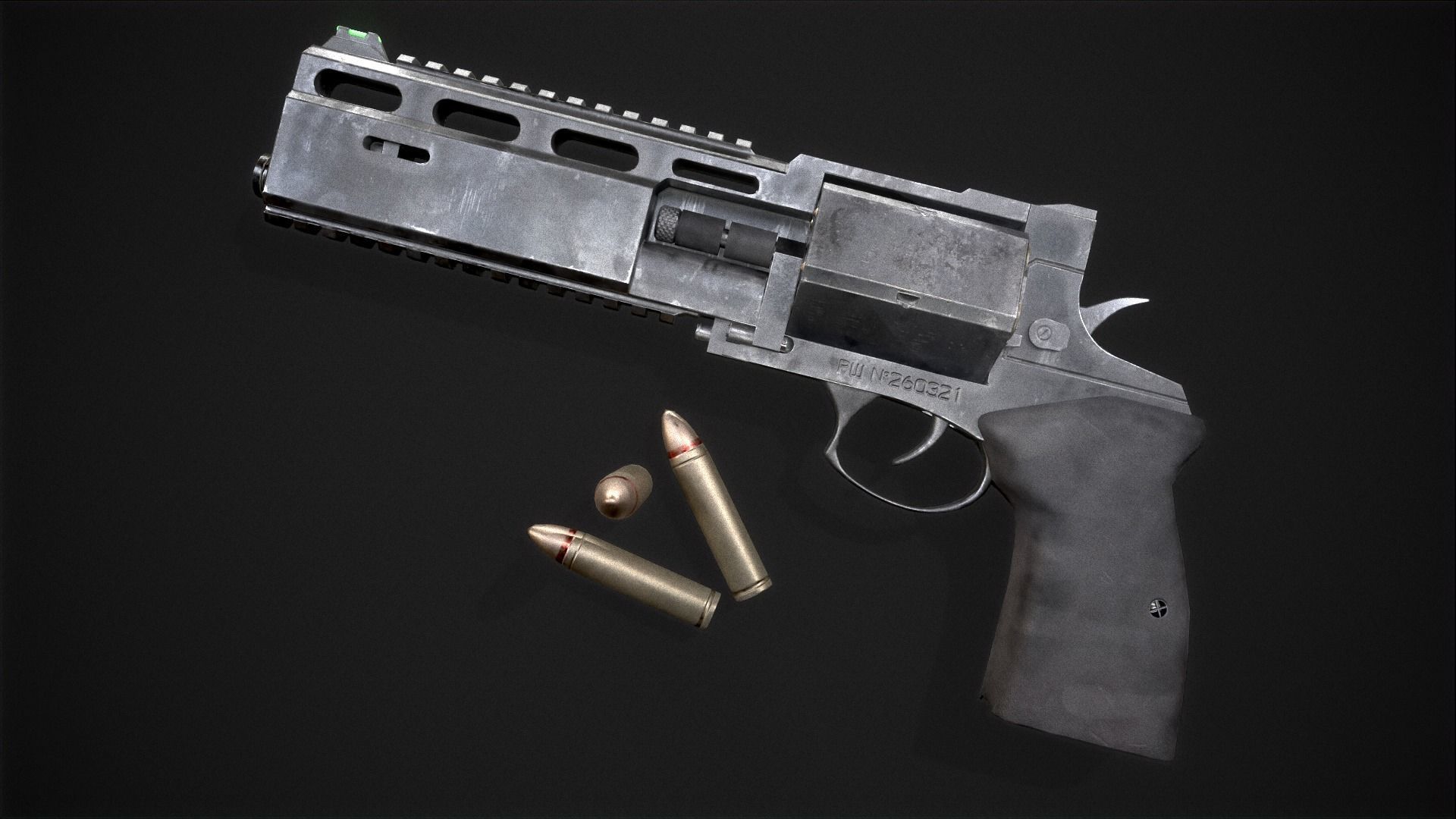 revolver Rsh-12 Low-poly 3D model_2