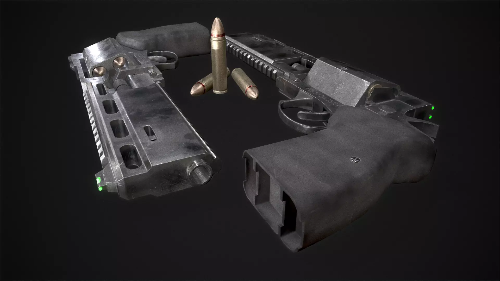 revolver Rsh-12 Low-poly 3D model_0