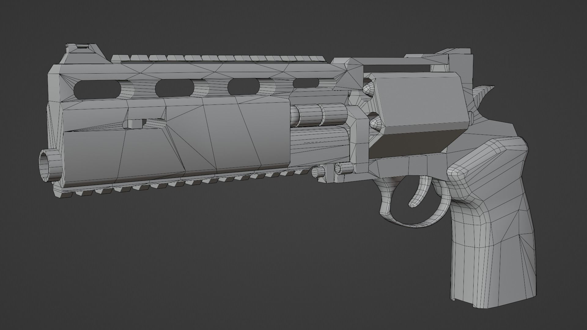 revolver Rsh-12 Low-poly 3D model_7