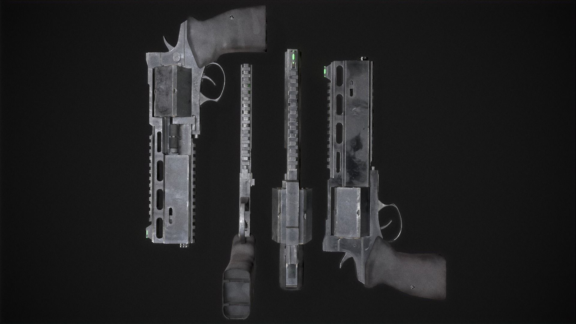 revolver Rsh-12 Low-poly 3D model_4