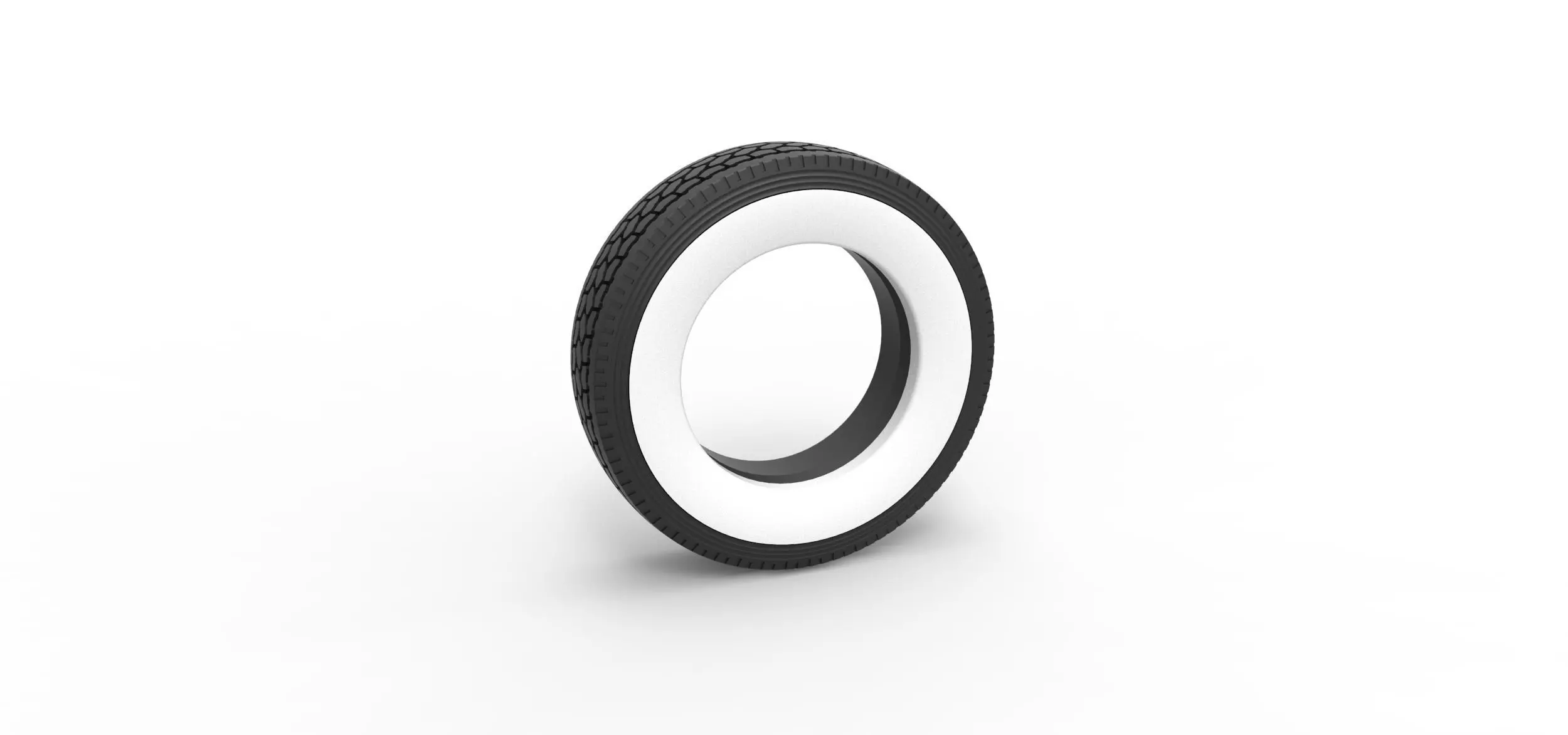 Semi Whitewall tire Scale 1 to 25 3D print model