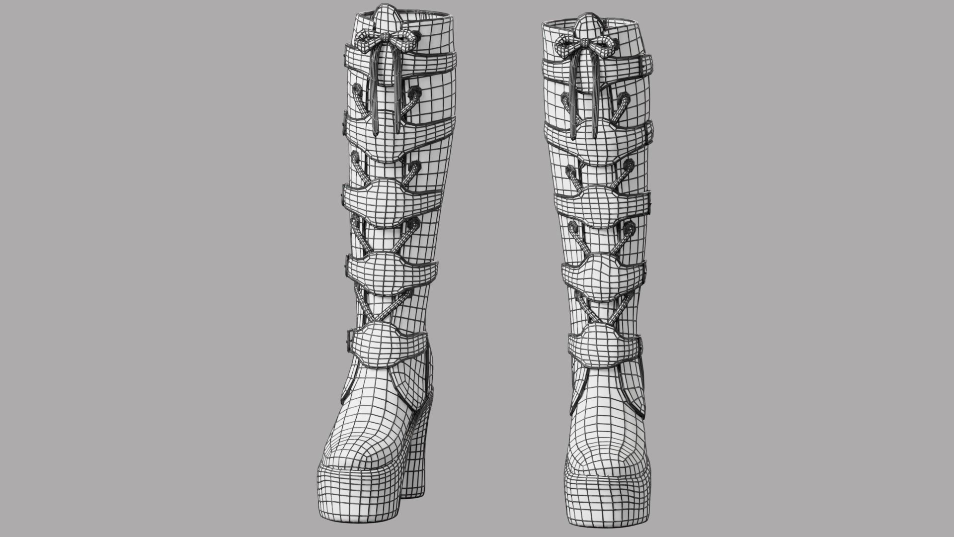 Gothic Lolita Outfit Low-poly 3D model_25