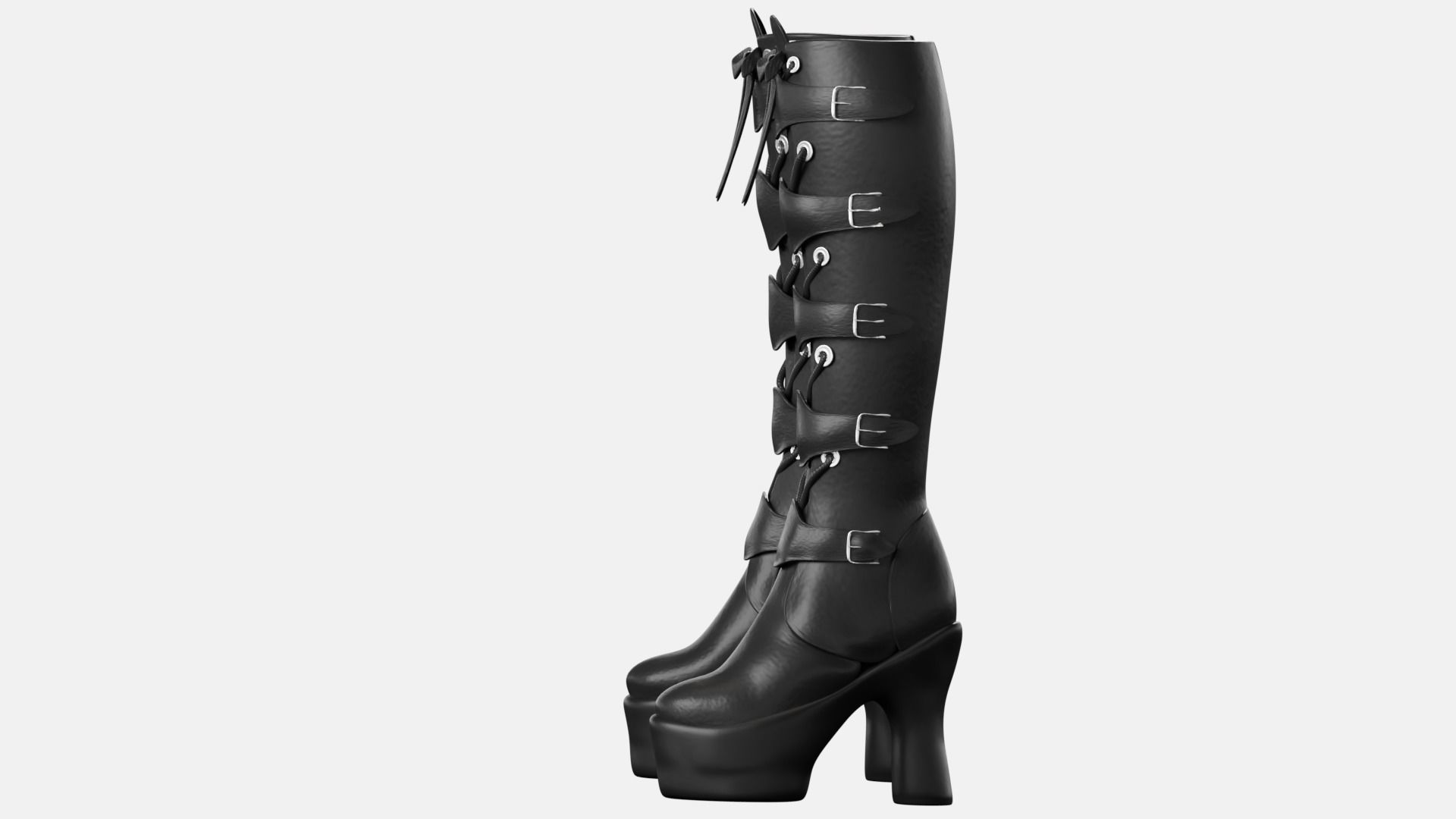 Gothic Lolita Outfit Low-poly 3D model_9