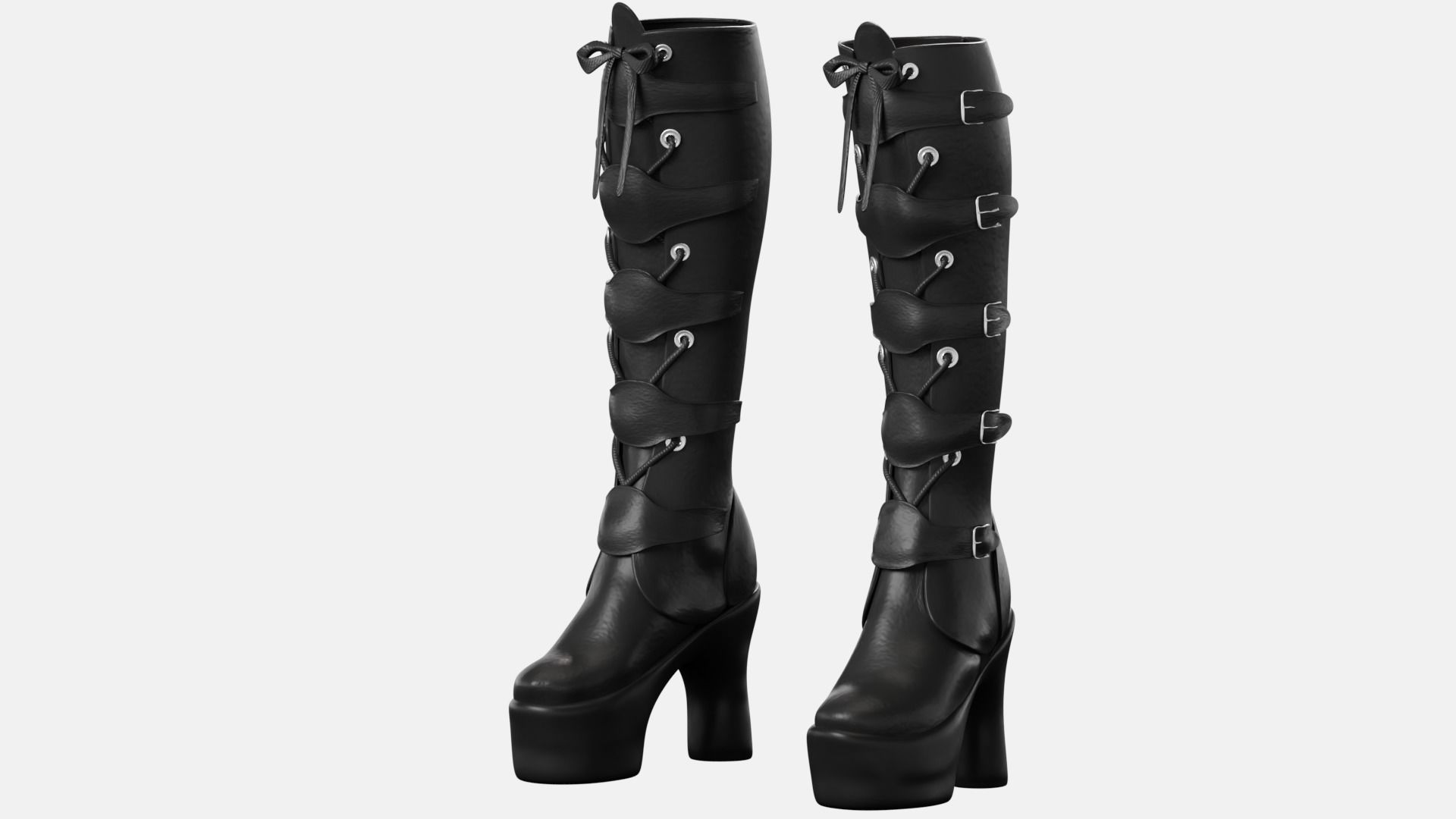 Gothic Lolita Outfit Low-poly 3D model_7