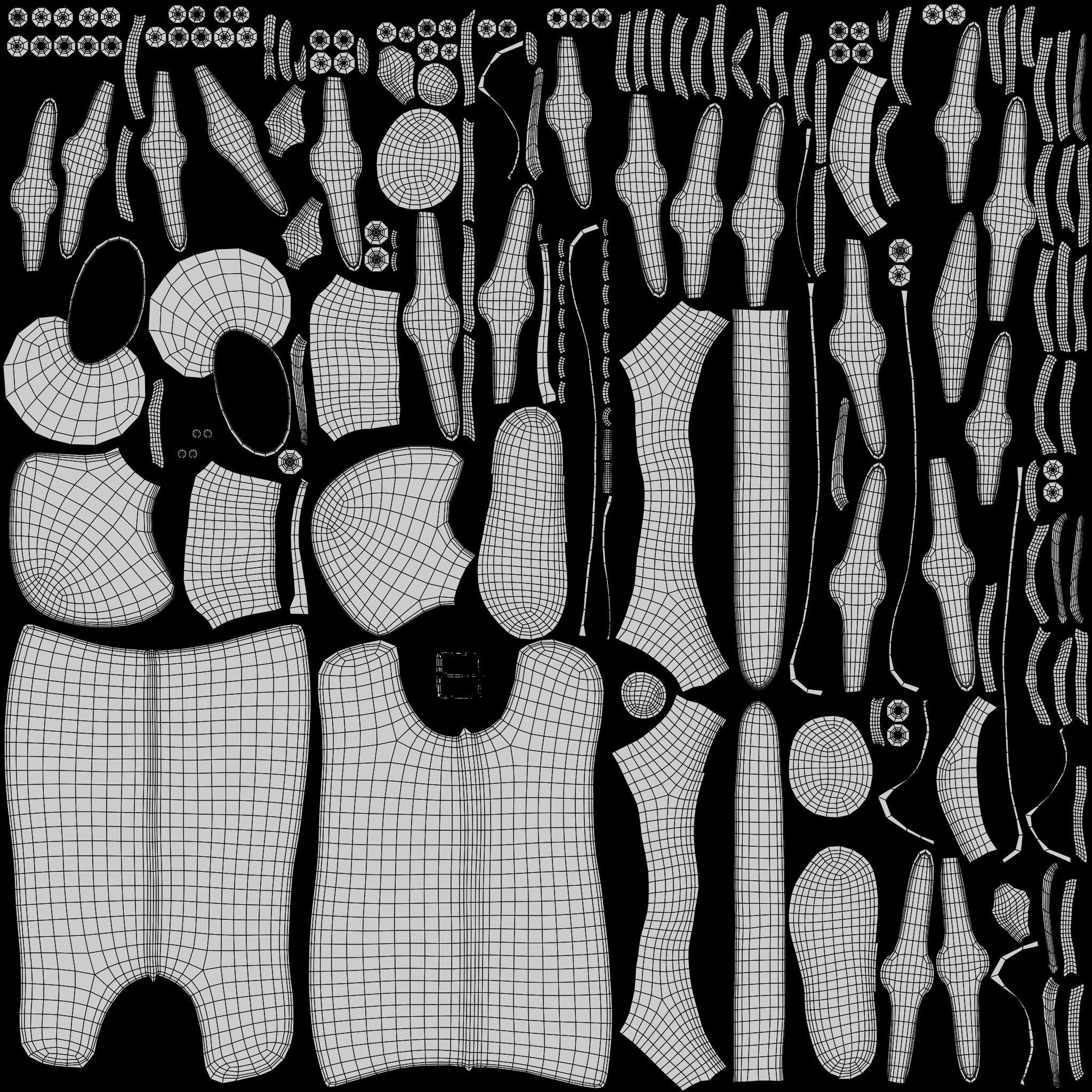 Gothic Lolita Outfit Low-poly 3D model_24