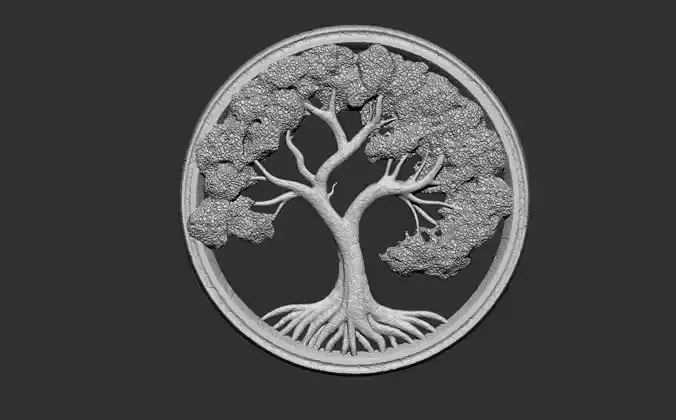 Tree Bas Relief 3D model for cnc 3d printing 3D print model