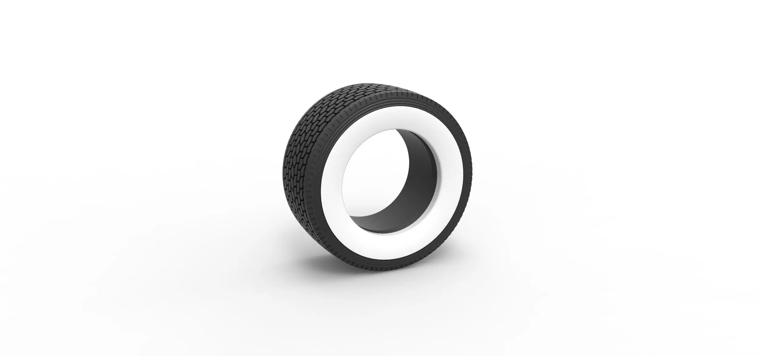 Super single semi Whitewall tire Scale 1 to 25 3D print model