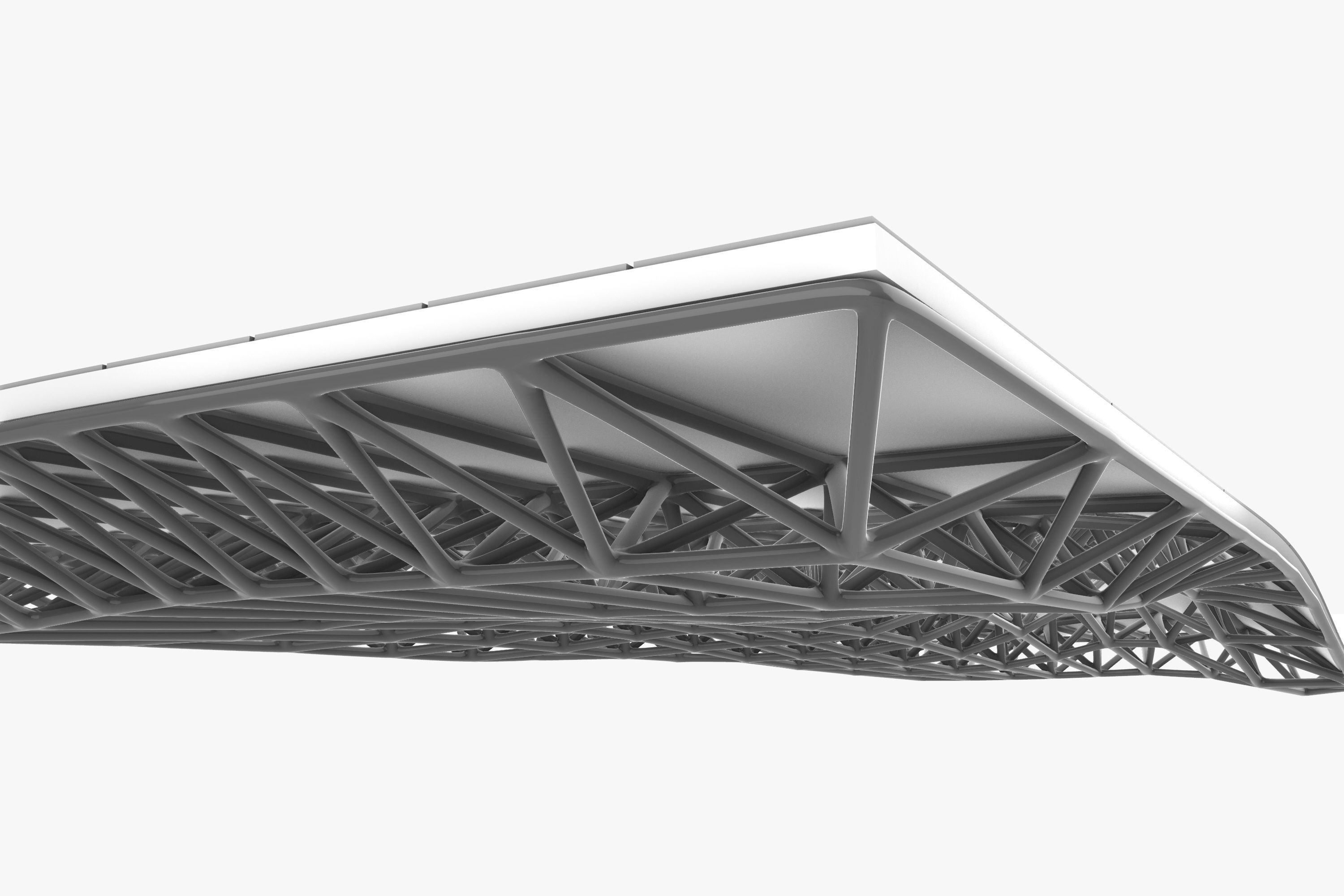 Wavy Space Truss Ceiling 3D model_14