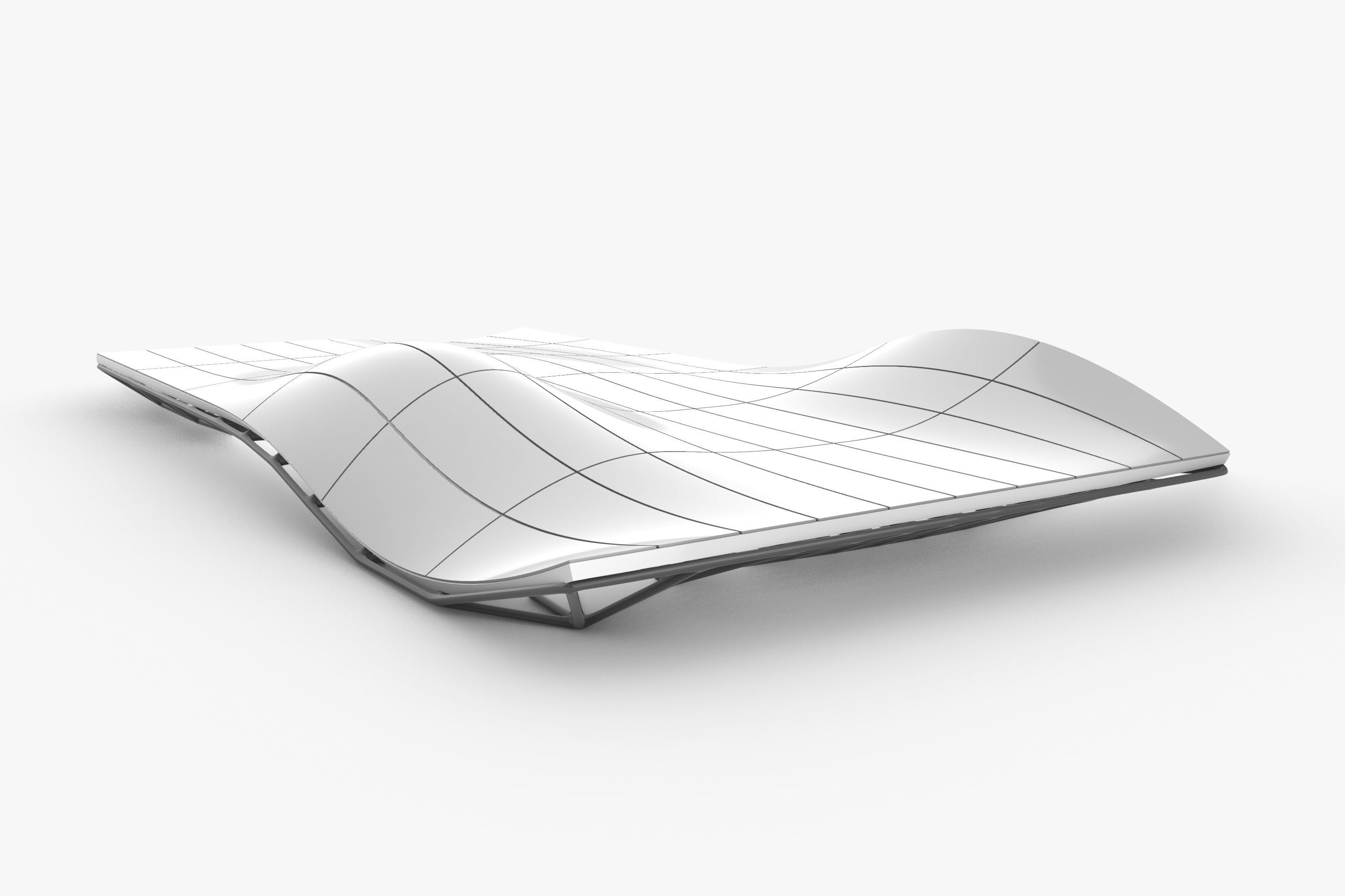 Wavy Space Truss Ceiling 3D model_3