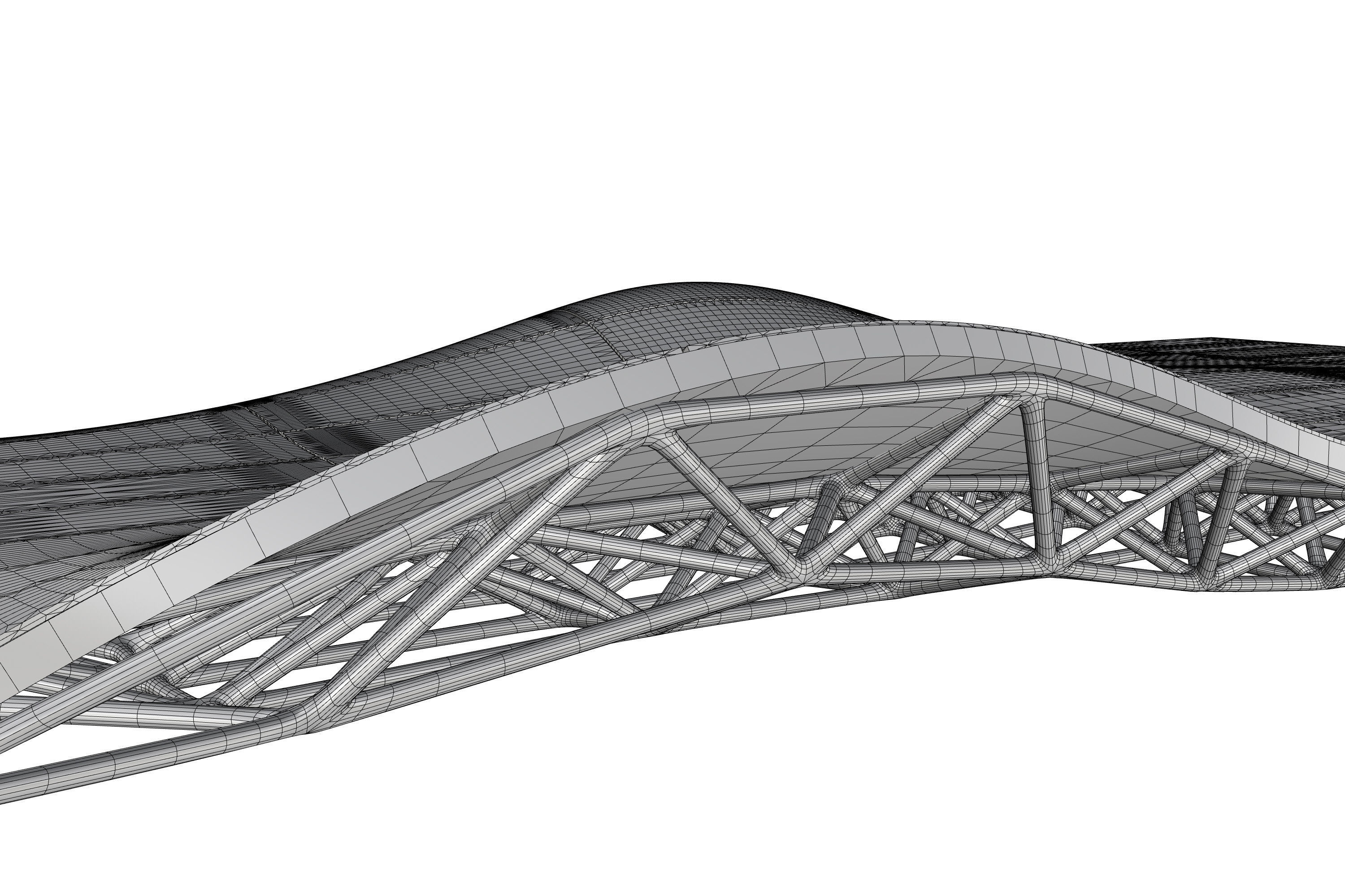 Wavy Space Truss Ceiling 3D model_18